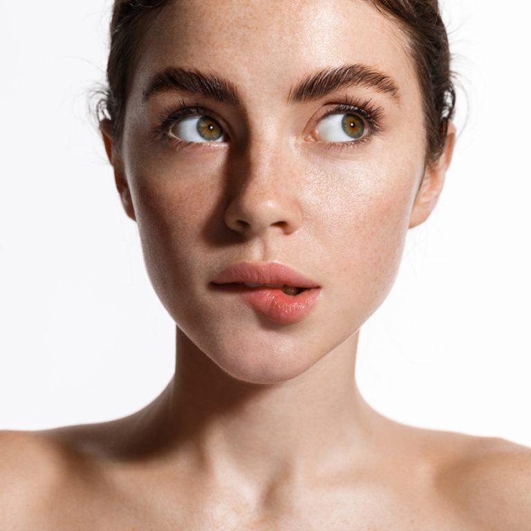 Beauty,Face,And,Spa.,Woman,With,Freckles,,Clean,Nourished,Skin,